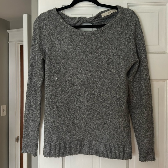 LOFT Tops - Twist back grey sweater